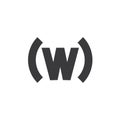 Letter w parenthesis design logo vector