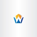 letter w pentagon vector icon logo