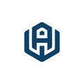 letter A W polygon logo icon