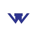 Letter w simple geometric industrial logo vector