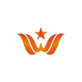 letter W star wing logo icon