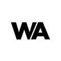 Letter W and A, WA logo design template. Minimal monogram initial based logotype
