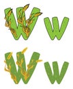 Letter W wheat