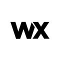 Letter W and X, WX logo design template. Minimal monogram initial based logotype