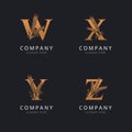 Letter W X Y and Z with abstract wheat logo template