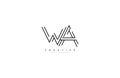 Letter WA Monoline Linear Minimalism Modern Type Logo