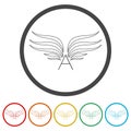 A Letter Wings Logo Design Icon, color set Royalty Free Stock Photo