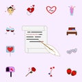 letter, write, feather pen, valentine s day icon. Love icons universal set for web and mobile Royalty Free Stock Photo