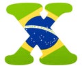 Letter X of the alphabet - Flag of Brazil. White background