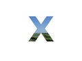 Letter X of the alphabet made with landscape