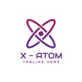 Letter X atom logo design