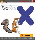 Letter x with cartoon xerus