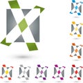 Letter x, check mark and rectangle, X and checkmark logo Royalty Free Stock Photo
