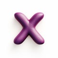 Sculpted Purple Letter X With Stain-resistant Background