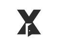 Letter X Door Logo Design Combined With Minimal Open Door Icon Vector Template Royalty Free Stock Photo