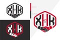 Letter X H K Monogram Real estate logo Vector Template