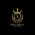 Initial X Luxury Shield Royal Logo