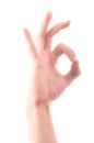 Letter 'O' in sign language, on a white background Royalty Free Stock Photo
