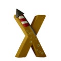 Letter X. Party Font. Handmade with plasticine or clay.