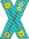 Letter X in Patchwork Style