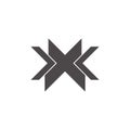 Letter x pointing arrow geometric logo vector Royalty Free Stock Photo