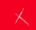 Letter x white in Red Backgroun