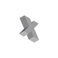 Letter x simple 3d gradient shadow symbol logo vector