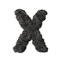 Letter X stylized in the form of a rope pile