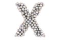 Letter X from white pearls, 3D rendering