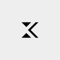 Letter X XK K KX Monogram Logo Design Minimal Icon