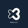 Letter Xb or Bx initial unique modern monogram logo Royalty Free Stock Photo