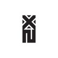 Letter xn focus target arrow simple geometric symbol logo vector