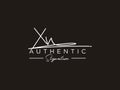 Letter XV Signature Logo Template Vector