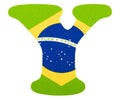 Letter Y of the alphabet - Flag of Brazil. White background