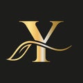 Letter Y Beauty Flower Luxury Logo with Creative Concept Elegant, Beauty, Salon, Spa, Fashion and Yoga Sign Vector Template