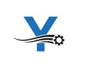 Letter Y Gear Cogwheel Logo. Automotive Industrial Icon, Gear Logo, Car Repair Symbol