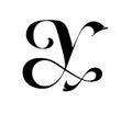 Letter Y in the gothic classic style. Vector. Monogram, emblem for a company or firm. Corporate sign
