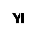 Letter Y and I, YI logo design template. Minimal monogram initial based logotype