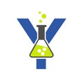 Letter Y Lab Logo Concept for Science, Healthcare, Medical, Laboratory, Chemical and Nature Symbol Royalty Free Stock Photo