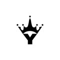 Letter Y logo template king crown illustration vector design Royalty Free Stock Photo