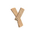 Letter Y wood board font. plank and nails alphabet. Lettering of Royalty Free Stock Photo