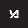 Letter ya geometric linked line logo vector