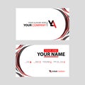 Letter YA logo in black which is included in a name card or simple business card with a horizontal template.