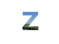 Letter Z of the alphabet made with landscape