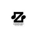 Letter Z Alphabet Music Logo Design isolated on white color background. Initial and Musical Note logo concept Royalty Free Stock Photo