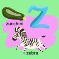 Letter z from the children s alphabet. Vector graphics Royalty Free Stock Photo