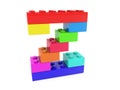 Letter Z concept built from toy bricks Royalty Free Stock Photo