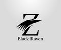 Letter Z crow logo designs, black raven in letter Z vector illustration design Royalty Free Stock Photo