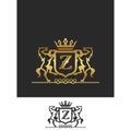 Letter Z Horse Royal Crest elegant Logo clipart