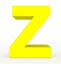 Letter Z 3d yellow isolated on white Royalty Free Stock Photo